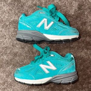 New Balance 990 teal infant baby toddler tennis  sneakers